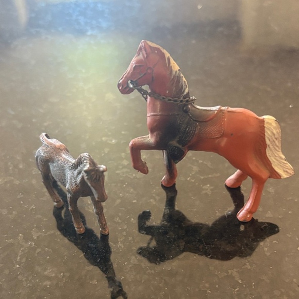 Vintage America Horse Roy Rogers Trigger Action & Pewter Horse Figurine Duo
